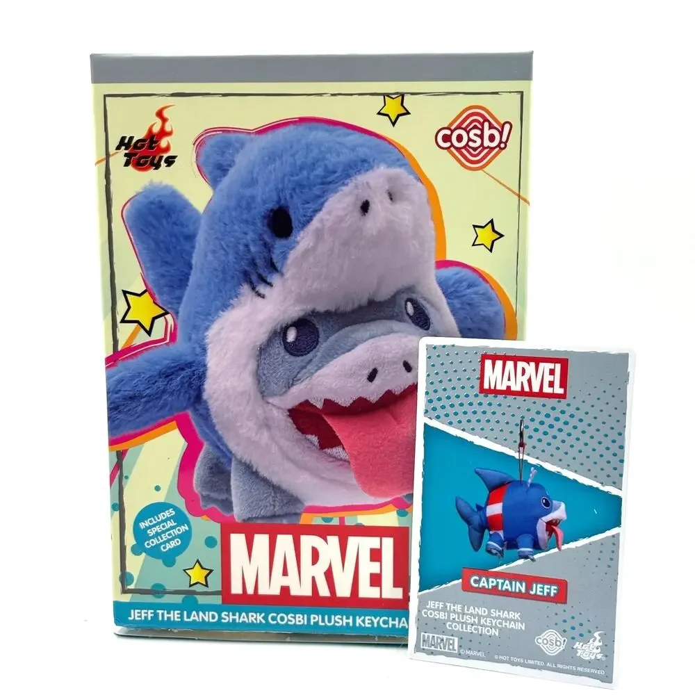 Cosbi x Disney x Marvel Jeff Land Shark Plush Keychain/Charm, Captain Jeff